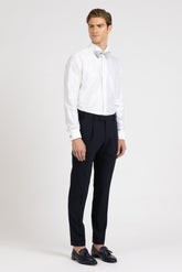 White cotton and viscose dobby shirt with wing collar and double cuff for cufflinks - White | Giemme BrandsCorporate