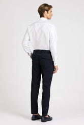 White cotton and viscose dobby shirt with wing collar and double cuff for cufflinks - White | Giemme BrandsCorporate
