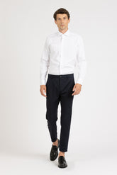 Camicia con collo francese in cotone elasticizzato bianco - Bianco | Giemme BrandsCorporate