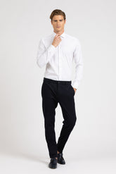 Camicia con collo francese in cotone elasticizzato bianco - Bianco | Giemme BrandsCorporate