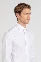 Camicia con collo francese in cotone elasticizzato bianco - Bianco | Giemme BrandsCorporate