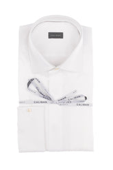 Camicia con collo italiano e polso doppio uso in esclusivo popeline di puro cotone bianco - Bianco | Giemme BrandsCorporate