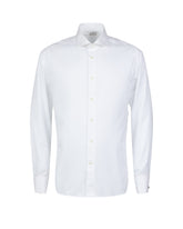 Camicia regular fit con collo francese in puro cotone doppio ritorto bianco - Bianco | Giemme BrandsCorporate