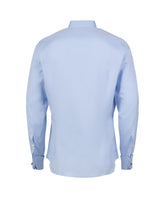 Camicia regular fit con collo francese in puro cotone doppio ritorto azzurro - Azzurro | Giemme BrandsCorporate