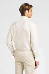 Camicia con collo francese in flanella di lana bianca - Bianco | Giemme BrandsCorporate