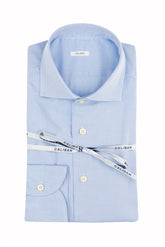 Camicia con collo francese in puro cotone giro inglese azzurro - Carry over | Giemme BrandsCorporate