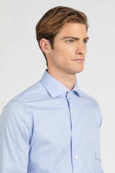 Camicia con collo francese in puro cotone giro inglese azzurro - Azzurro | Giemme BrandsCorporate