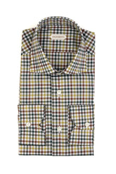 Green check pure cotton Vaiella shirt with french collar - Green | Giemme BrandsCorporate