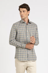 Green check pure cotton Vaiella shirt with french collar - Green | Giemme BrandsCorporate