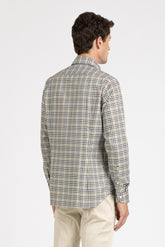 Green check pure cotton Vaiella shirt with french collar - Green | Giemme BrandsCorporate