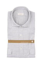 Camicia con collo francese in mussola di cotone grigia - Collezione UOMO | Giemme BrandsCorporate