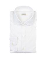 Camicia regular fit con collo francese in jersey di puro di cotone bianco - Bianco | Giemme BrandsCorporate