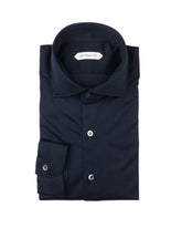 Camicia regular fit con collo francese in jersey di puro di cotone blu - Blu | Giemme BrandsCorporate