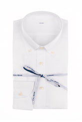 White pure pin point cotton shirt with button down collar - White | Giemme BrandsCorporate