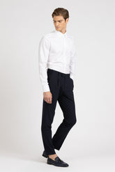 White pure pin point cotton shirt with button down collar - White | Giemme BrandsCorporate