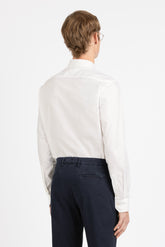 Camicia con collo italiano in puro cotone pin point bianco - Bianco | Giemme BrandsCorporate