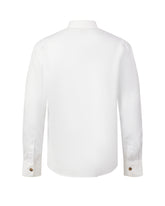 Overshirt regular fit con collo italiano in puro lino bianco - Bianco | Giemme BrandsCorporate