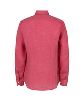 Camicia regular fit con collo francese in puro lino rosso - Rosso | Giemme BrandsCorporate