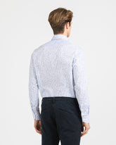 Regular fit shirt with French collar in pure cotton with a blue floral print - Light blue | Giemme BrandsCorporate