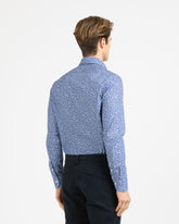 Regular fit shirt with French collar in pure cotton with a blue floral print - Light blue | Giemme BrandsCorporate