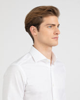 Camicia slim fit con collo francese in puro cotone bianco - Bianco | Giemme BrandsCorporate