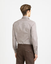 Camicia slim fit con collo francese in puro cotone marrone - Marrone | Giemme BrandsCorporate