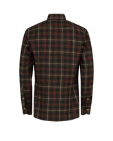 Regular fit shirt with button-down collar in pure cotton with brown checks - Brown | Giemme BrandsCorporate