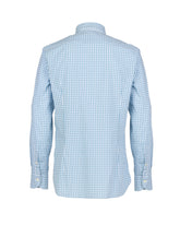 Regular-Fit-Hemd mit französischem Kragen aus reinem Baumwoll-Vichy in Weiß und Hellblau - Hellblau | Giemme BrandsCorporate