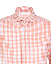Slim-Fit-Hemd mit französischem Kragen aus reinem Baumwollstoff in rosa Karomuster - Rosa | Giemme BrandsCorporate