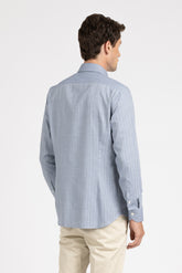 Camicia con collo francese in cotone elasticizzato azzurro - Azzurro | Giemme BrandsCorporate