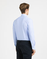Camicia regular fit con collo francese in tessuto high performance Skinlike con micro-armatura azzurra - Azzurro | Giemme BrandsCorporate