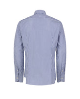 Camicia regular fit con collo francese in puro cotone bianco a righe blu - Blu | Giemme BrandsCorporate