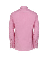 Camicia regular fit con collo francese in puro cotone bianco a righe fucsia - Fuxia | Giemme BrandsCorporate