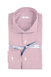 Camicia con collo francese in puro cotone a righe rosse - Collezione UOMO | Giemme BrandsCorporate