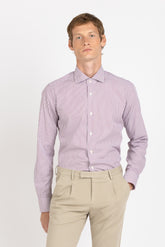Camicia con collo francese in puro cotone a righe rosse - Collezione UOMO | Giemme BrandsCorporate