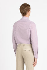 Camicia con collo francese in puro cotone a righe rosse - Rosso | Giemme BrandsCorporate