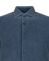 Camicia regular fit con collo francese in tessuto high performance Skinlike giro inglese blu - Blu | Giemme BrandsCorporate