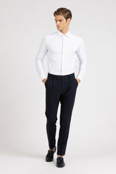 Camicia con collo francese in tessuto high performance Skinlike in twill bianco - Bianco | Giemme BrandsCorporate