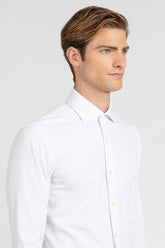 Camicia con collo francese in tessuto high performance Skinlike in twill bianco - Bianco | Giemme BrandsCorporate