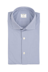 Camicia con collo francese in tessuto high performance Skinlike mille righe bianco e blu - Blu | Giemme BrandsCorporate