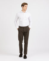 Regular fit shirt with french collar in white cotton and linen - White | Giemme BrandsCorporate