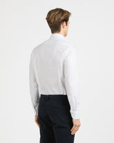 Camicia slim fit con collo francese in puro cotone bianco con microfantasia blu - Azzurro | Giemme BrandsCorporate
