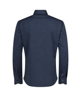 Regular fit shirt with french collar in high-performance Skinlike fabric with blue micro-pattern - Blue | Giemme BrandsCorporate