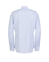 Camicia regular fit con collo francese in tessuto high performance Skinlike bianco a righe blu - Blu | Giemme BrandsCorporate
