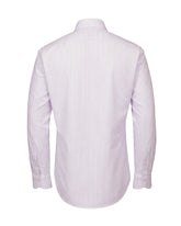 Regular fit shirt with french collar in high-performance Skinlike fabric white with pink stripes - Lilac | Giemme BrandsCorporate