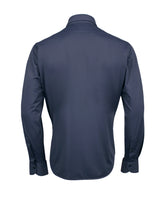 Regular fit shirt with french collar in blue high-performance structured Skinlike fabric - Blue | Giemme BrandsCorporate