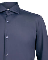 Regular fit shirt with french collar in blue high-performance structured Skinlike fabric - Blue | Giemme BrandsCorporate