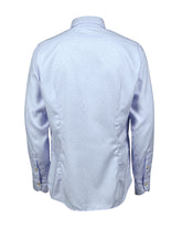 Regular fit french collar shirt in light blue pure cotton twill with polka dots - Light blue | Giemme BrandsCorporate