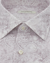 Regular fit italian collar shirt in pure cotton with exclusive pink bandana print - Pink | Giemme BrandsCorporate