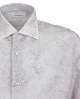 Regular fit italian collar shirt in pure cotton with exclusive pink bandana print - Pink | Giemme BrandsCorporate